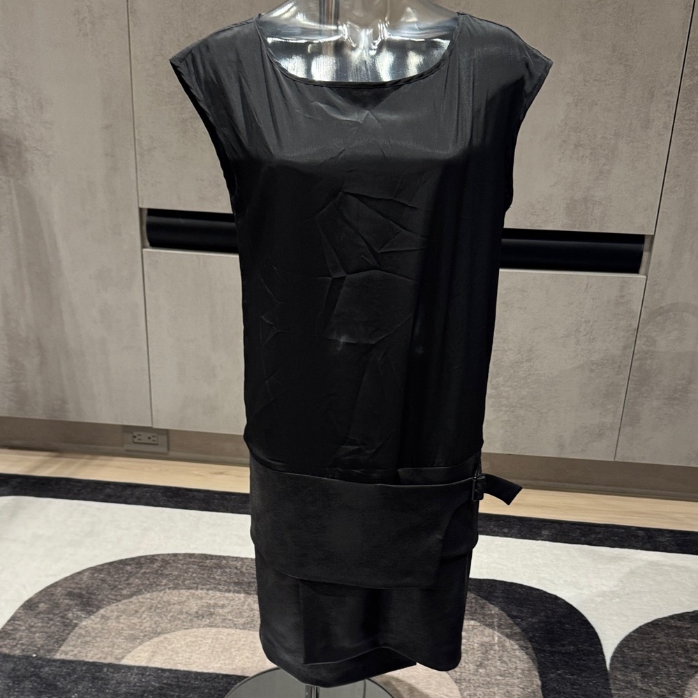 Cop.Copine Textured Black Midi Dress